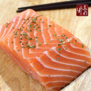 [바른씨][HACCP인증]노르웨이 슈페리어급 숙성 생연어 500g (몸뱃살/2~3인분)