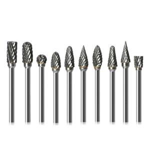 텅스텐 조각 비트 10pcs 드레멜 호환용 초경 날 고강도 드릴 카바이드 엔드밀 로타리