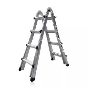 라이콤 LS사다리 4단 단품 / 사다리 + 안전지지대 [은색힌지]