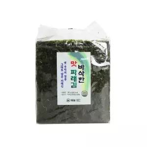 해농 맛 파래김 180g(100매)/ 무조미 바삭한 구운김 밥반찬 과메기 볶음요리 찜요리 매운음식 싸먹는김