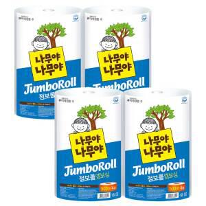 나무야나무야 점보롤 엠보싱, 500m, 4롤, 4개