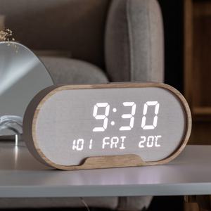 플라이토 우드 타원 인테리어 LED 탁상시계