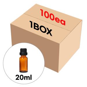 향수용기 드롭공병 브라운 블랙 뚜껑 잠금캡 20ml (1BOX 100개)