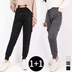 [슈퍼맨][1+1]C여성멜란지카고트레이닝 여자 꿀스판 밴딩 카고 팬츠 데일리 빅사이즈