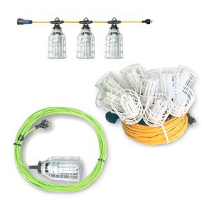 국산 방우 작업등 그물형 6구 20M 30M E26 야외 현장 축사 보호망 전등선 오징어등 반야