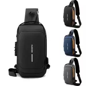 남여공용 슬링백 usb충전+잠금장치 가방 미니 크로스백 여행용 크로스백 작은 메신저백 어깨 가방