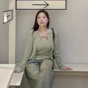 [제작/빅사이즈]이블렛 리버노 버클 나시 가디건 SET 제이스타일