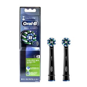 오랄비 전동칫솔 리필모/칫솔모(2P) 크로스 액션 블랙 2P