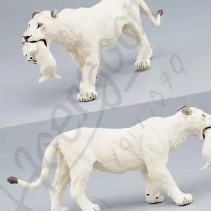 삼안 흰 사자와 아기사자 모형완구 동물모형피규어 야생동물피규어