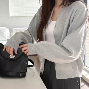 [제작/빅사이즈]이블렛 루티아 베이직 펜던트 니트 가디건 제이스타일