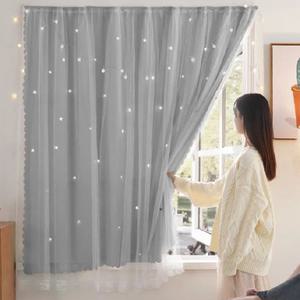 붙이는 85% 3중 짧은 암막커튼 방한 방풍 커튼 180x150cm