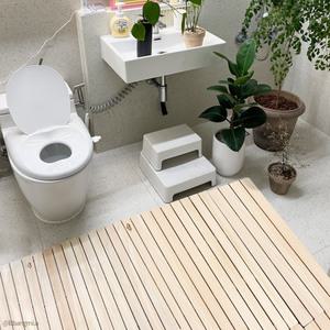 플라팜 편백나무 롤 발매트 건식화장실 욕실매트, 홈형, 중형, 15mm, 1개