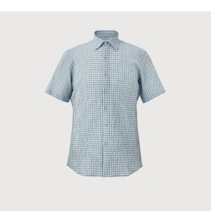 트레몰로 HC09 미니멀 체크 반팔 남방 (주)세정 인디안 남성 25SS 여름 터콰이즈그린