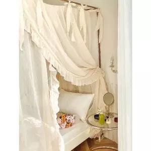 사각 공주 모기장 캐노피 침대 프렌치 커튼 인테리어