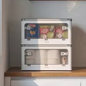 [아이윤]접이식 리빙박스 대형 폴딩 펜트리 수납함 옷 이불 정리함 28L