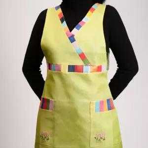 색동 앞치마 가정용 한식 주방 V넥 컬러 스트라이프 작업복
