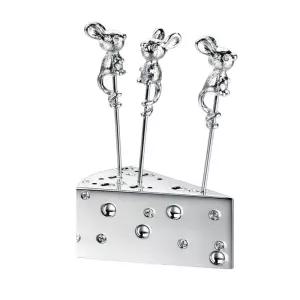 디저트포크 귀여운 치즈 과일꽂이 세트 커트러리 수납 집게