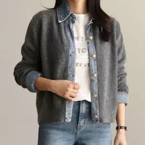 써니11 paul 데님배색 니트자켓