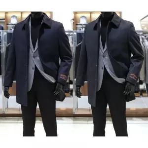 [바쏘](의정부점)24 FW 울 캐시미어 90/10 천연소재 100% 셋인카라 하프 숏코트 2종 [ 네이비,차콜그레...