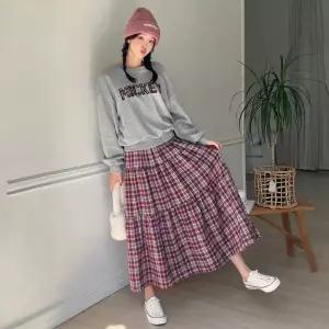 [핑크시슬리] SET/디어 미키 체크 아플리케 스커트세트