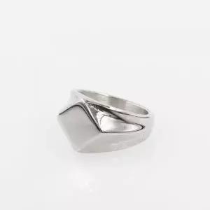 [벨가] 써지컬스틸 유광 실버 사각 반지