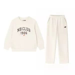 [하프클럽/뉴발란스]뉴발란스 에센셜 스트레이트 스 셋업 키즈 트레이닝복세트 베이지 NK9YEB403U-35