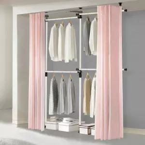 왕자 심플4단커튼행거_플레인 슈가핑크_451(PP)