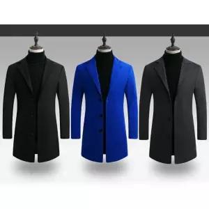 남성 반코트 모직 정장 싱글 결혼식 유니폼 봄 가을