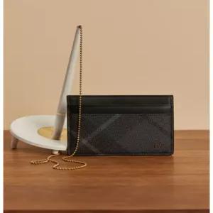 닥스 액세서리 남성 25SS [스테디셀러] 블랙 체크배색 가죽 카드지갑 WBHO5E301BK