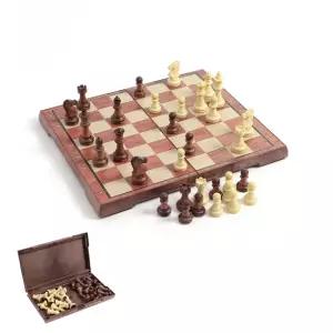 OW 자석체스 세트 브라운 여행용 보드게임 휴대용 28CM 가족 접이식