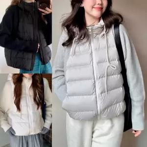 루시엔 MIK 걸즈니트소매후드집업패딩점퍼 여성패딩