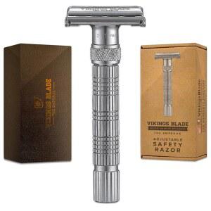 [미국배송] 바이킹 블레이드 조절 가능한 양면 안전 면도기 + 럭셔리 케이스. 부드럽고 재사용 가능하며 적인 (황제 