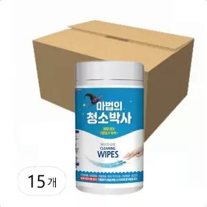 KR리빙 유한그린텍 마법의 청소박사 찌든때 기름때 청소용 대용량 150매(150mm x 180mm) 15개