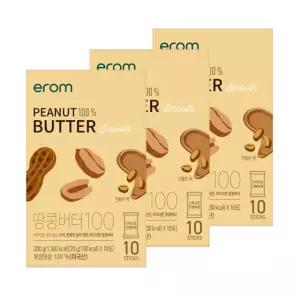 짜먹는 땅콩버터 스틱 100% 무가당 무설탕 무첨가 땅콩버터 하이올레닉 200g, 3개