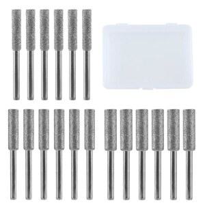 론툴 체인톱 다이아몬드 18개 세트 4 0mm/4 8mm/5 5mm 연마기 체인톱줄눈기 체인톱연마 연삭용 드릴 비트 티타늄 도금 축성 숫돌 원통형 선단 다이아몬드바 3mm 축 절삭기 대응 체인톱날갈이 광내기 작업 첨단공구