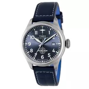 TIMEX 멘즈 손목시계 타이멕스 워터베리 TW2Y38800 자동권 10기압 방수 미네랄 유리 블루 머시인 스테인리스스틸