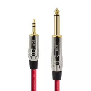 HDTOP 국산 메탈 3.5스테레오 TO 5.5모노 케이블 레드 3M HT-TP4205