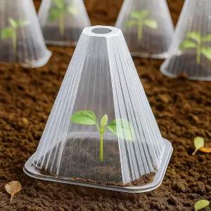 식물 모종 보호커버 100p 묘목 고깔 덮개 캡 비닐 하우스 육묘 월동 보호막 커버