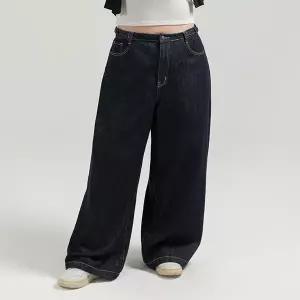 [제작/빅사이즈]이블렛 페이뉴 논페이드 버클 와이드 데님팬츠 제이스타일