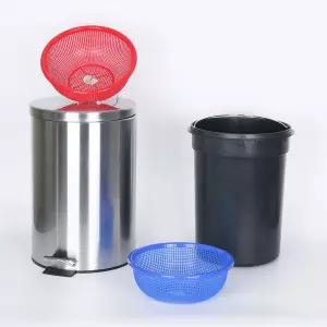 편의점 라면국물통 노스멜 스텐 음식물 쓰레기통 채반 포함 음쓰통 잔반통 20리터