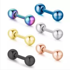 써지컬스틸 아령 볼 피어싱 3mm 기본 바벨 귀걸이 블랙 실버 골드 로즈골드