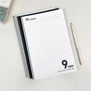 ib 아이비스 1200 슬림원링노트 (9mm) 약 172x251mm 25매 스프링노트 뒷면 비침 최소화 그레이 컬러 줄