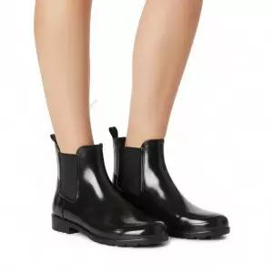 헌터 [WOMEN] 오리지날 리파인드 첼시 글로스 레인부츠 - 블랙 WFS2201RGLBLK 190794