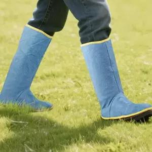 벌초 작업 보호 산림 제초 농업용 예초 작업 보호 두꺼운 예초기 정강이 작업용 내구성 소가죽 보호대 농사