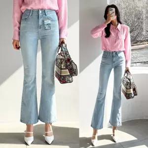 연청벨라인부츠컷 96플레이스 봄 프리미엄 링사 예쁜연청 청바지