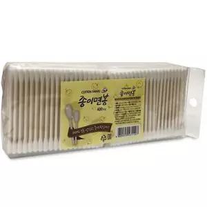 위생 면봉 부드러운 개별포장 대용량 종이 면봉 400 데일리 미용 가느다란 귀이개 100 일회용 순면 용품