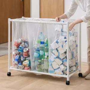 클로아 분리수거함 3단 재활용 분리수거대 다용도 수납 멀티랙