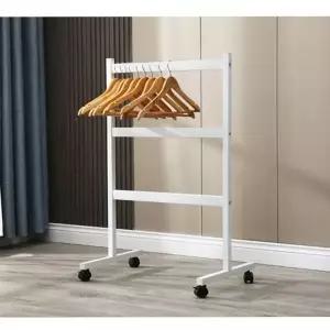 이동식 행거 바퀴형 선반형 튼튼한 이동식 옷걸이 철제 수납 3단 정리대
