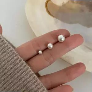 국내제작 미니 직장인 면접 은 진주 귀걸이 은침 진주