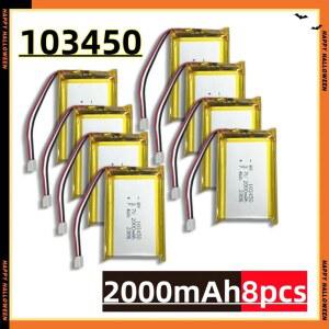103450 3 7V 2000mAh 충전식 배터리 Jst PH 2 0mm 2pin 플러그 카메라 GPS 네비게이터 MP5 블루투스